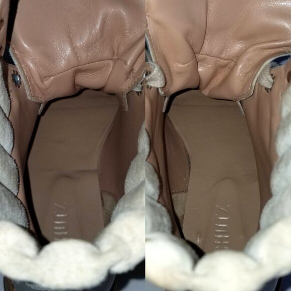 SCHUTZ Women's Sutton Leather Lace Up Hiker Boots Oyster 8.5 Beige Booties - Picture 8 of 14